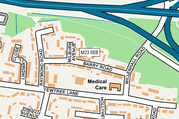 M23 0EB map - OS OpenMap – Local (Ordnance Survey)