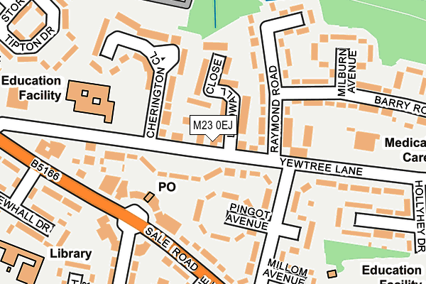 M23 0EJ map - OS OpenMap – Local (Ordnance Survey)