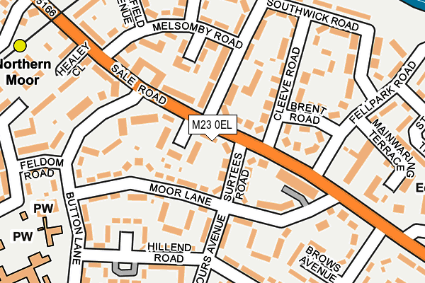 M23 0EL map - OS OpenMap – Local (Ordnance Survey)
