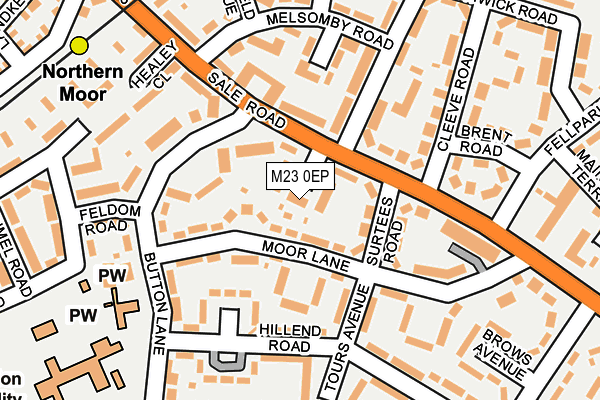 M23 0EP map - OS OpenMap – Local (Ordnance Survey)