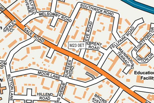 M23 0ET map - OS OpenMap – Local (Ordnance Survey)
