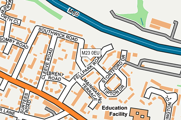 M23 0EU map - OS OpenMap – Local (Ordnance Survey)