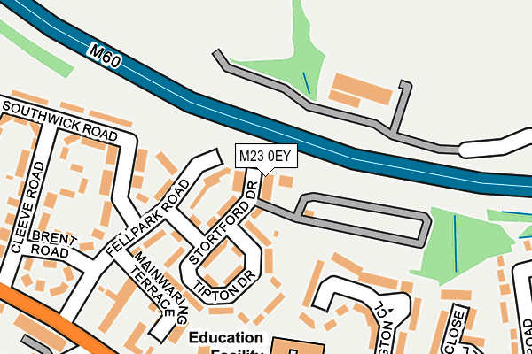 M23 0EY map - OS OpenMap – Local (Ordnance Survey)