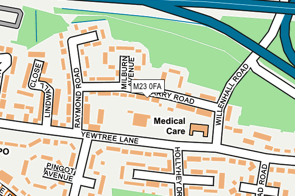 M23 0FA map - OS OpenMap – Local (Ordnance Survey)