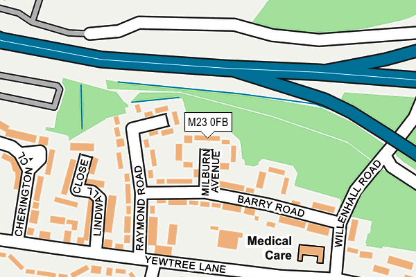 M23 0FB map - OS OpenMap – Local (Ordnance Survey)