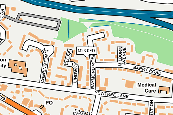 M23 0FD map - OS OpenMap – Local (Ordnance Survey)