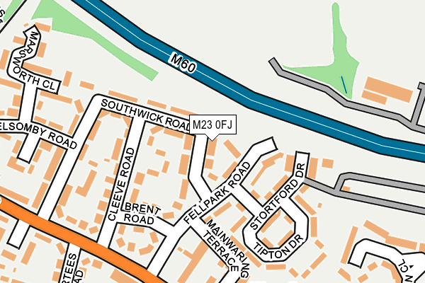 M23 0FJ map - OS OpenMap – Local (Ordnance Survey)