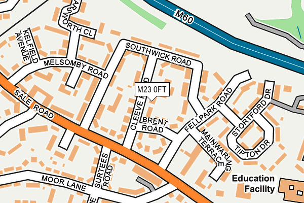 M23 0FT map - OS OpenMap – Local (Ordnance Survey)