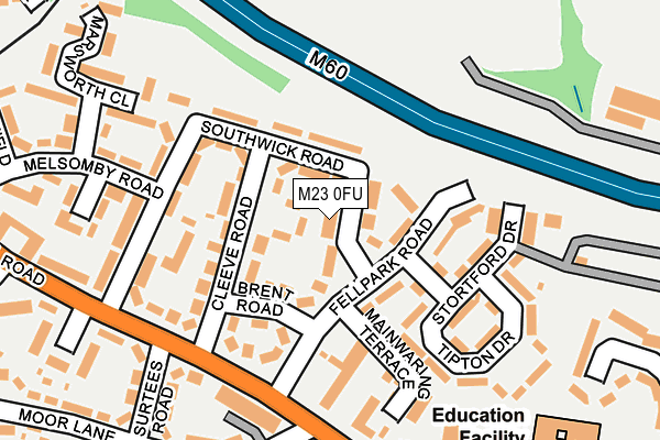 M23 0FU map - OS OpenMap – Local (Ordnance Survey)