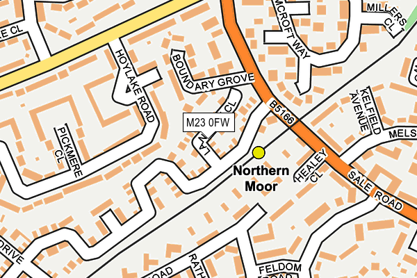 M23 0FW map - OS OpenMap – Local (Ordnance Survey)