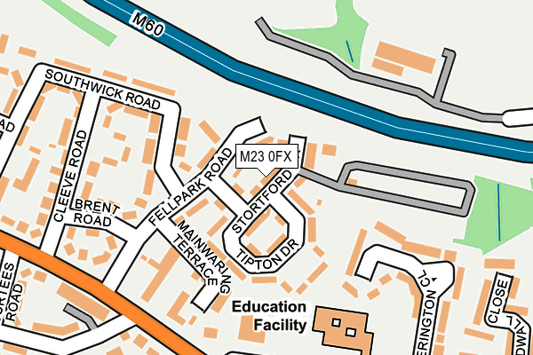 M23 0FX map - OS OpenMap – Local (Ordnance Survey)