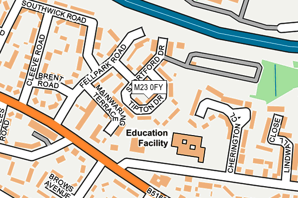 M23 0FY map - OS OpenMap – Local (Ordnance Survey)