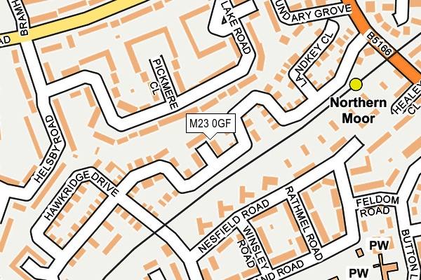 M23 0GF map - OS OpenMap – Local (Ordnance Survey)