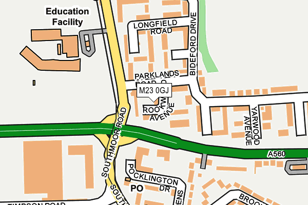 M23 0GJ map - OS OpenMap – Local (Ordnance Survey)