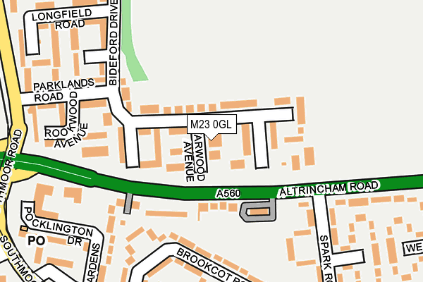 M23 0GL map - OS OpenMap – Local (Ordnance Survey)