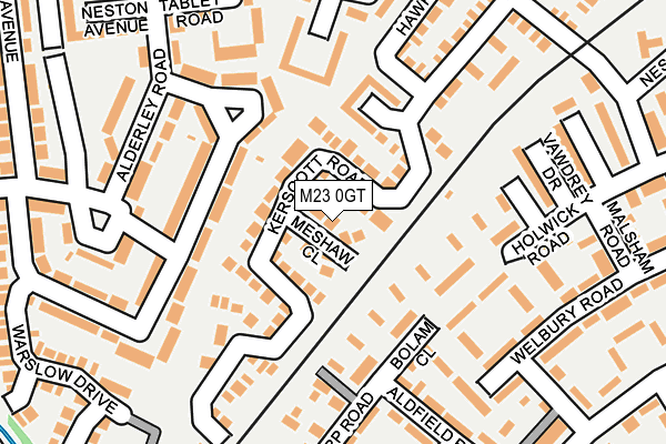 M23 0GT map - OS OpenMap – Local (Ordnance Survey)