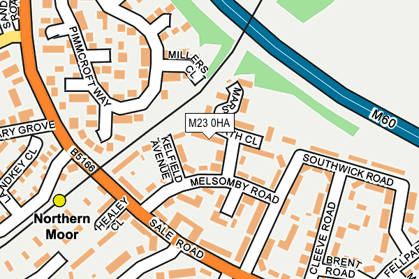 M23 0HA map - OS OpenMap – Local (Ordnance Survey)