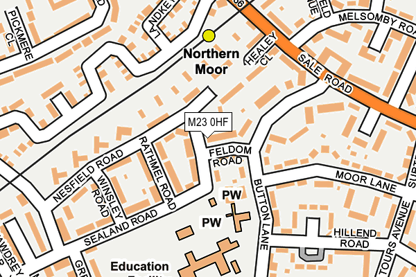 M23 0HF map - OS OpenMap – Local (Ordnance Survey)