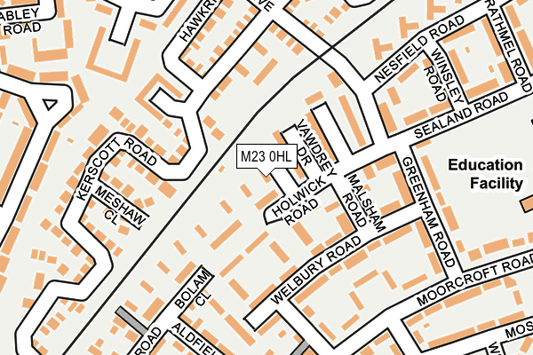 M23 0HL map - OS OpenMap – Local (Ordnance Survey)