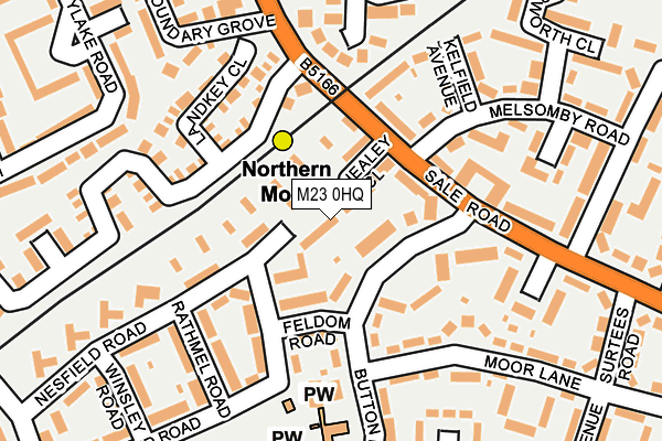 M23 0HQ map - OS OpenMap – Local (Ordnance Survey)