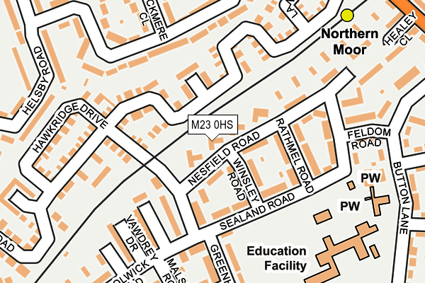 M23 0HS map - OS OpenMap – Local (Ordnance Survey)