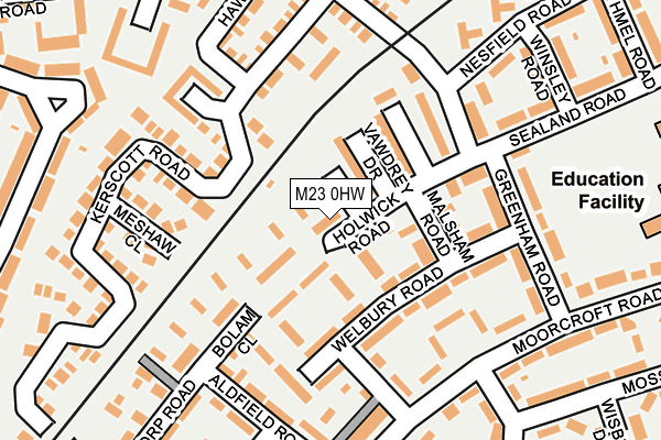 M23 0HW map - OS OpenMap – Local (Ordnance Survey)