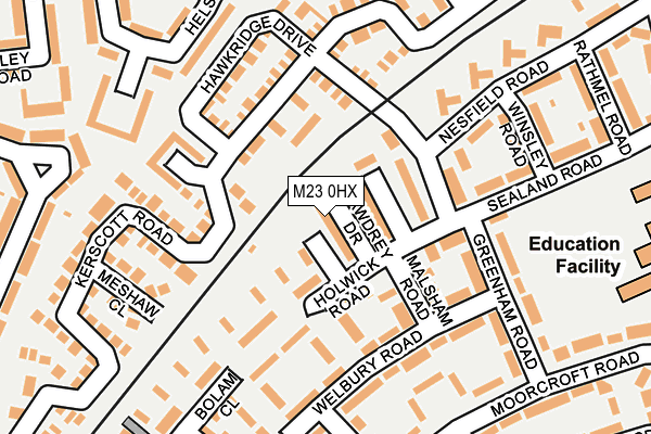 M23 0HX map - OS OpenMap – Local (Ordnance Survey)