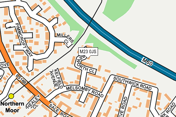 M23 0JS map - OS OpenMap – Local (Ordnance Survey)