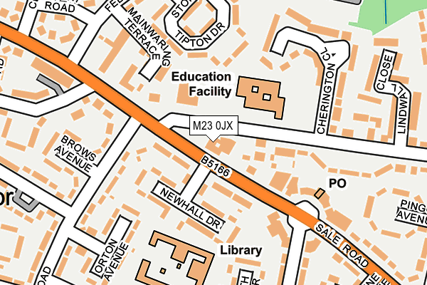 M23 0JX map - OS OpenMap – Local (Ordnance Survey)