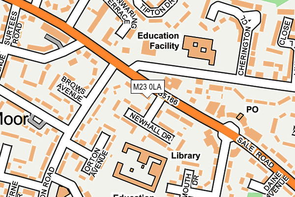 M23 0LA map - OS OpenMap – Local (Ordnance Survey)