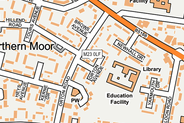 M23 0LF map - OS OpenMap – Local (Ordnance Survey)