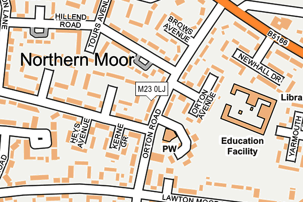 M23 0LJ map - OS OpenMap – Local (Ordnance Survey)