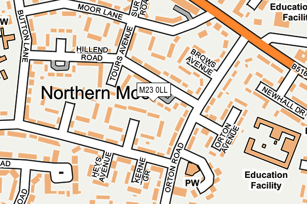 M23 0LL map - OS OpenMap – Local (Ordnance Survey)