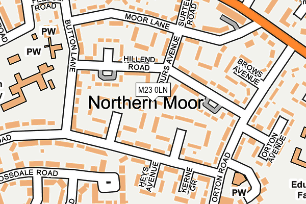 M23 0LN map - OS OpenMap – Local (Ordnance Survey)