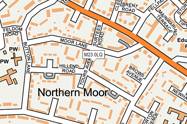 M23 0LQ map - OS OpenMap – Local (Ordnance Survey)