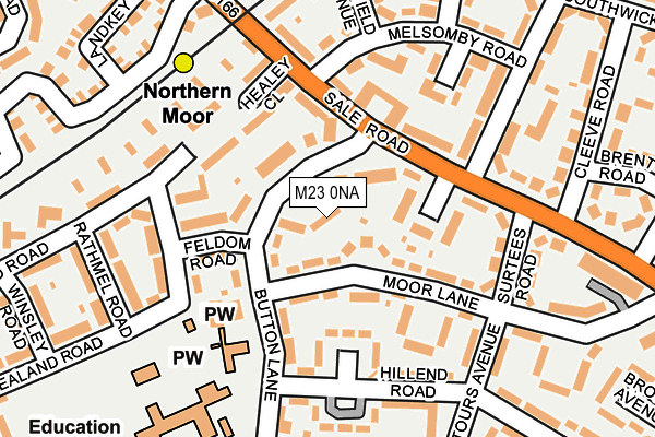 M23 0NA map - OS OpenMap – Local (Ordnance Survey)