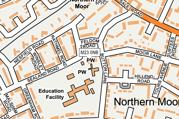 M23 0NB map - OS OpenMap – Local (Ordnance Survey)