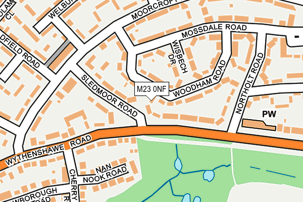 M23 0NF map - OS OpenMap – Local (Ordnance Survey)