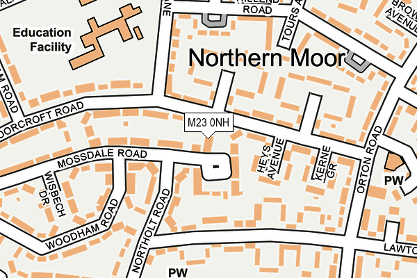 M23 0NH map - OS OpenMap – Local (Ordnance Survey)