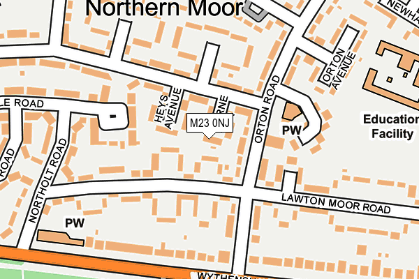 M23 0NJ map - OS OpenMap – Local (Ordnance Survey)