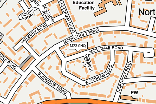 M23 0NQ map - OS OpenMap – Local (Ordnance Survey)