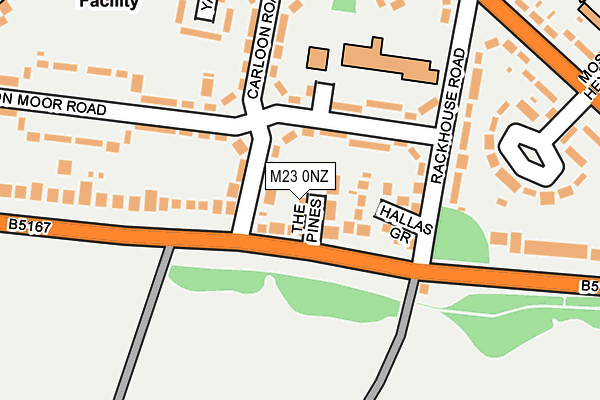 M23 0NZ map - OS OpenMap – Local (Ordnance Survey)