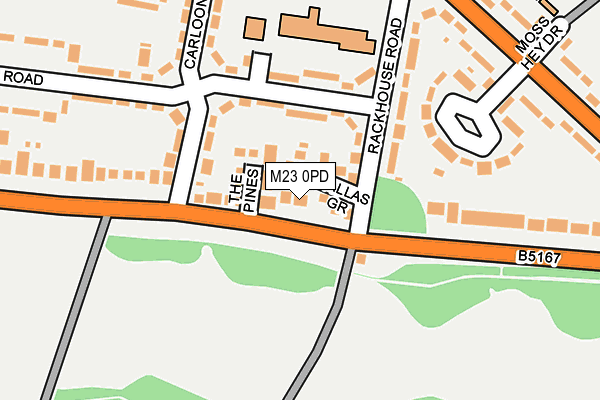 M23 0PD map - OS OpenMap – Local (Ordnance Survey)