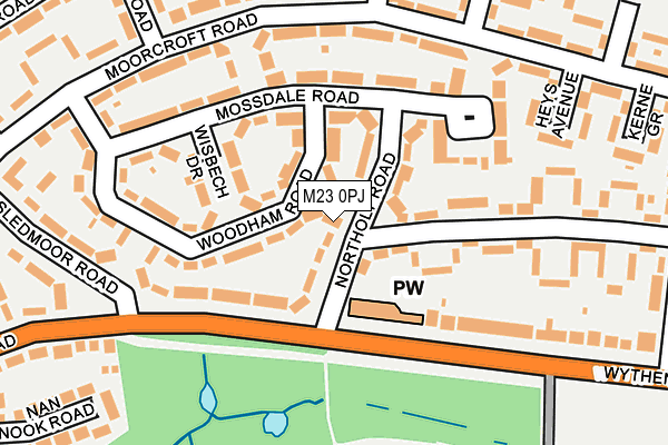 M23 0PJ map - OS OpenMap – Local (Ordnance Survey)