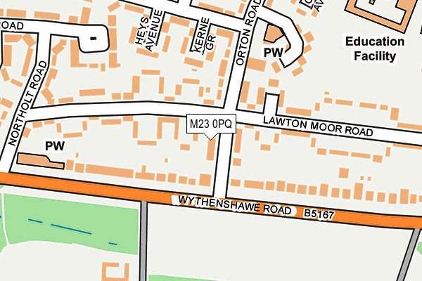 M23 0PQ map - OS OpenMap – Local (Ordnance Survey)