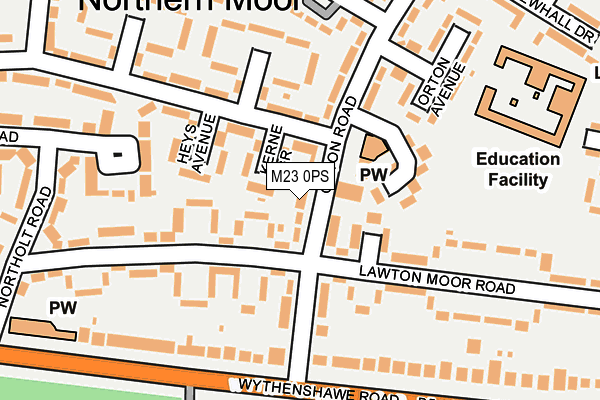 M23 0PS map - OS OpenMap – Local (Ordnance Survey)