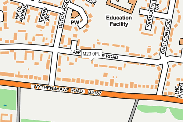 M23 0PU map - OS OpenMap – Local (Ordnance Survey)