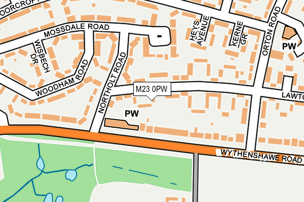 M23 0PW map - OS OpenMap – Local (Ordnance Survey)