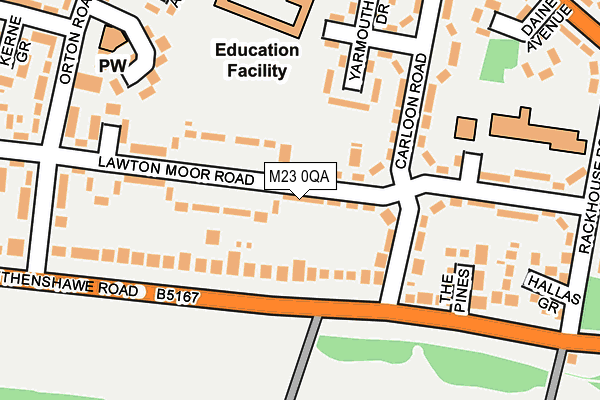 M23 0QA map - OS OpenMap – Local (Ordnance Survey)