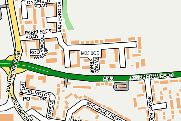 M23 0QD map - OS OpenMap – Local (Ordnance Survey)